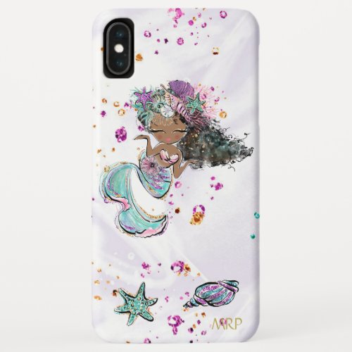  Turquoise  Gold Pink Glitter Mermaid iPhone XS Max Case