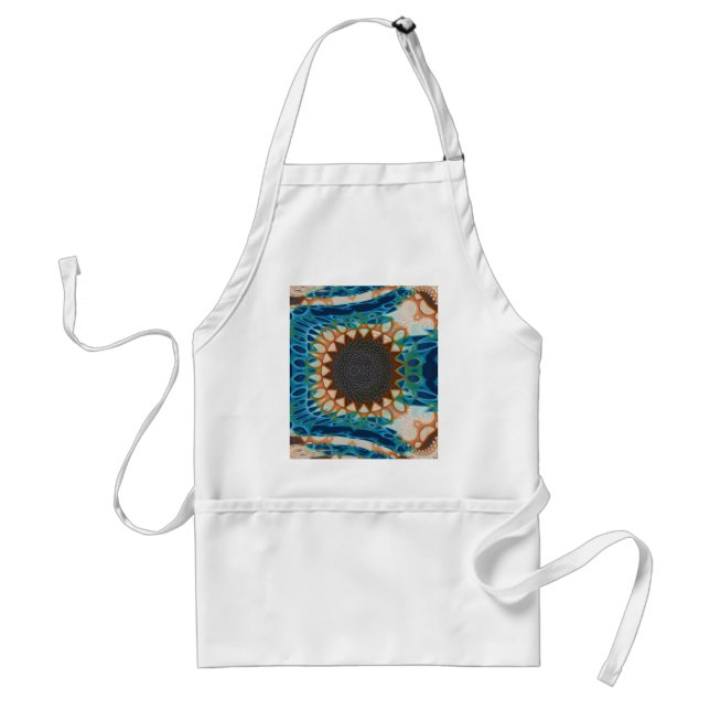 Turquoise Gold Sun Southwestern Art Adult Apron (Front)