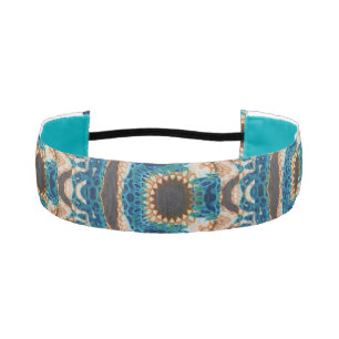 Turquoise Gold Sun Southwestern Art Athletic Headband