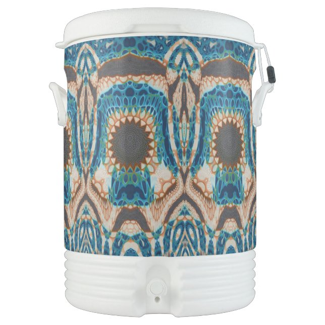 Turquoise Gold Sun Southwestern Art Beverage Cooler (Front)