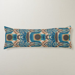 Turquoise Gold Sun Southwestern Art Body Pillow