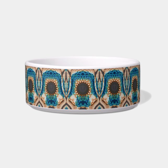 Turquoise Gold Sun Southwestern Art Bowl (Front)