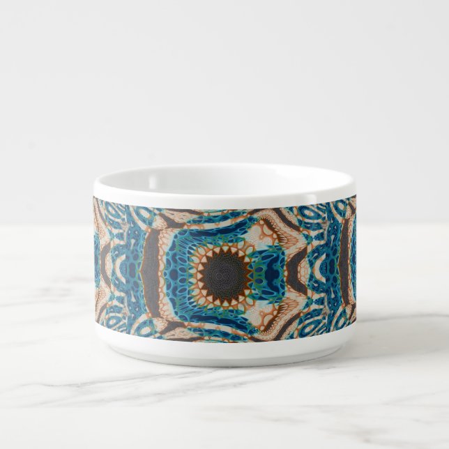 Turquoise Gold Sun Southwestern Art Bowl (Center)