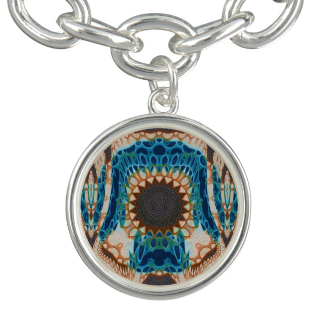 Turquoise Gold Sun Southwestern Art Bracelet (Design)
