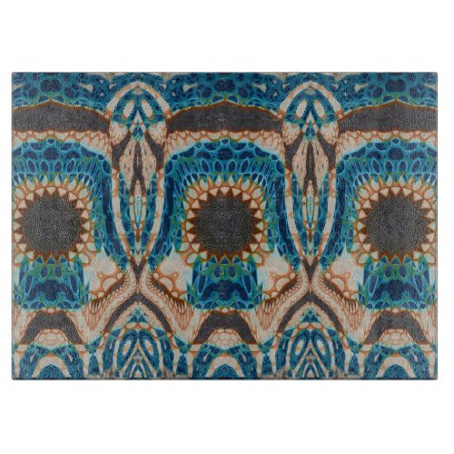 Turquoise Gold Sun Southwestern Art Cutting Board