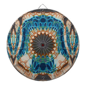 Turquoise Gold Sun Southwestern Art Dart Board