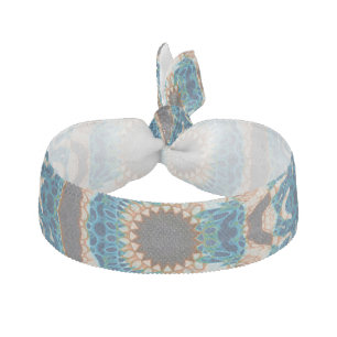Turquoise Gold Sun Southwestern Art Elastic Hair Tie