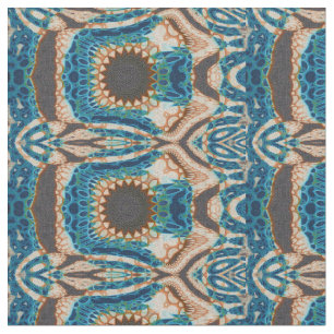 Turquoise Gold Sun Southwestern Art Fabric