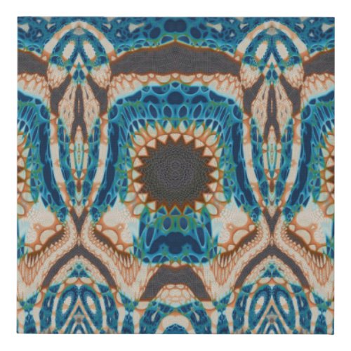 Turquoise Gold Sun Southwestern Art Faux Canvas Print