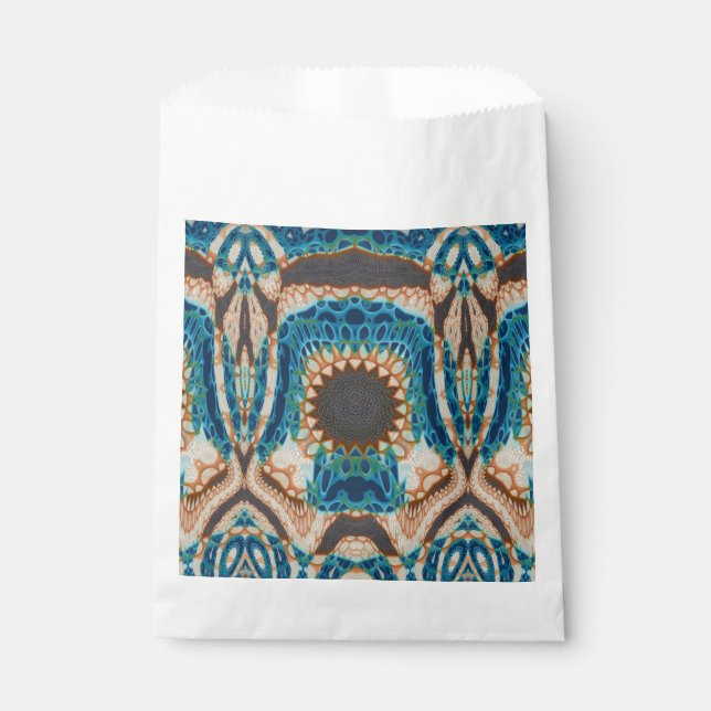 Turquoise Gold Sun Southwestern Art Favor Bag (Front)