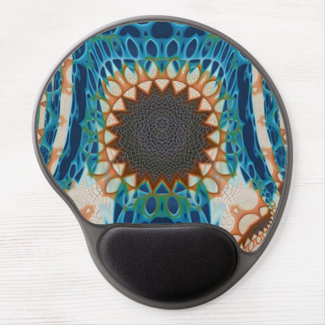 Turquoise Gold Sun Southwestern Art Gel Mouse Pad (Front)