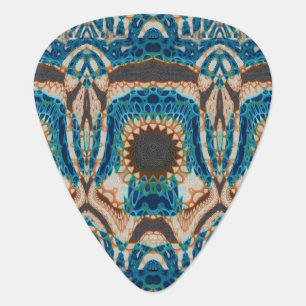 Turquoise Gold Sun Southwestern Art Guitar Pick