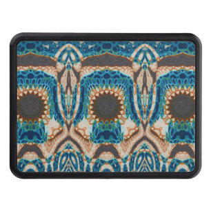 Turquoise Gold Sun Southwestern Art Hitch Cover