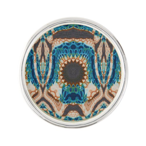 Turquoise Gold Sun Southwestern Art Lapel Pin