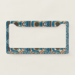 Turquoise Gold Sun Southwestern Art License Plate Frame