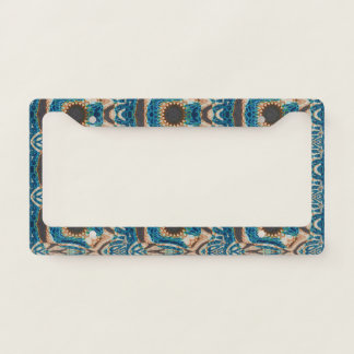 Turquoise Gold Sun Southwestern Art License Plate Frame