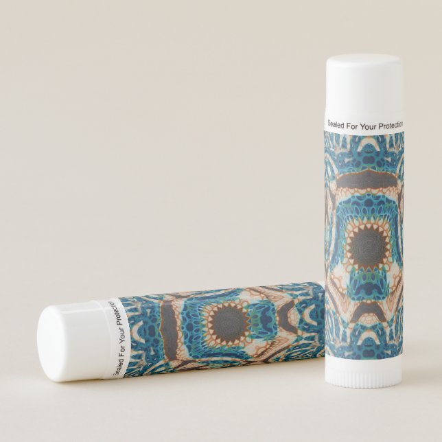 Turquoise Gold Sun Southwestern Art Lip Balm (Front)