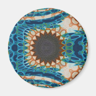 Turquoise Gold Sun Southwestern Art Magnet