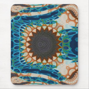 Turquoise Gold Sun Southwestern Art Mouse Pad