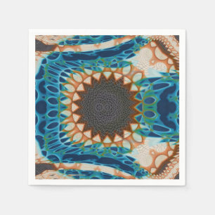 Turquoise Gold Sun Southwestern Art Napkins