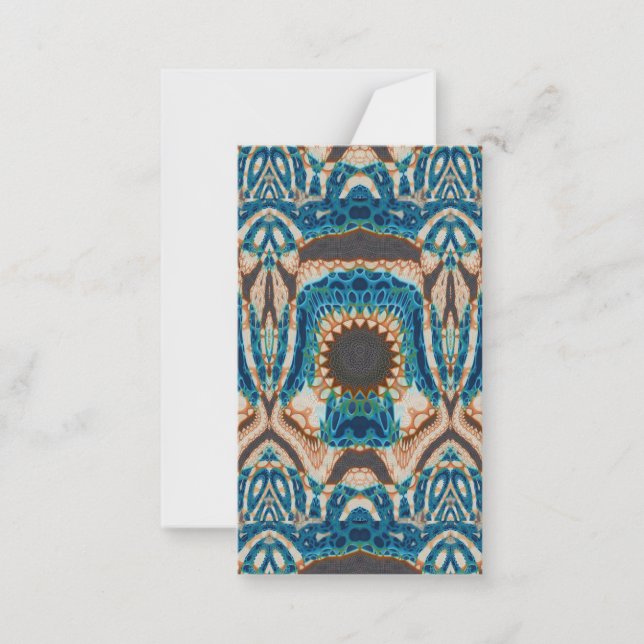 Turquoise Gold Sun Southwestern Art Note Card (Front)