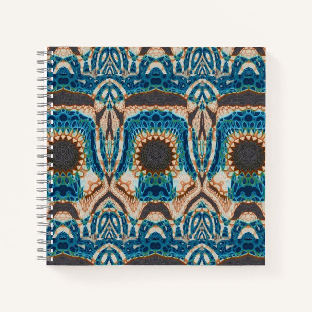 Turquoise Gold Sun Southwestern Art Notebook (Front)