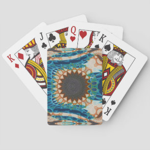 Turquoise Gold Sun Southwestern Art Poker Cards