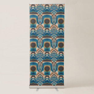 Turquoise Gold Sun Southwestern Art Retractable Banner