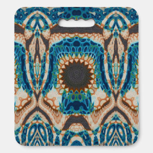 Turquoise Gold Sun Southwestern Art Seat Cushion