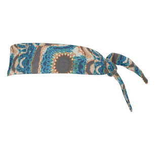 Turquoise Gold Sun Southwestern Art Tie Headband