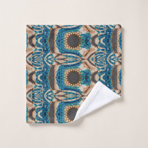 Turquoise Gold Sun Southwestern Art Wash Cloth