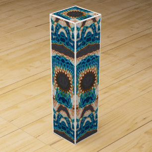 Turquoise Gold Sun Southwestern Art Wine Box