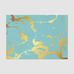 Turquoise Golden Foil Tissue Paper