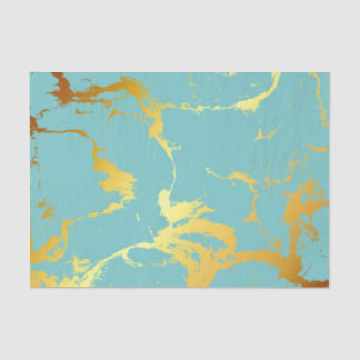 Turquoise Golden Foil Tissue Paper