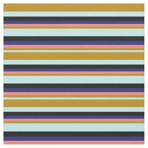 Turquoise, Goldenrod, Salmon, Midnight Blue, Black Fabric