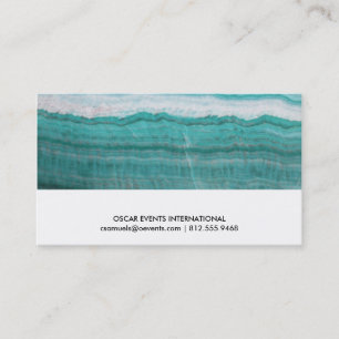 Turquoise Granite Stone Layered Wave Print Business Card