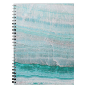 Turquoise Granite Stone Layered Wave Print Notebook