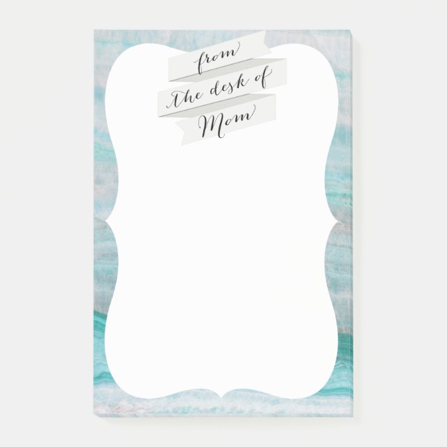 Turquoise Granite Stone Layered Wave Print Post-it Notes (Front)