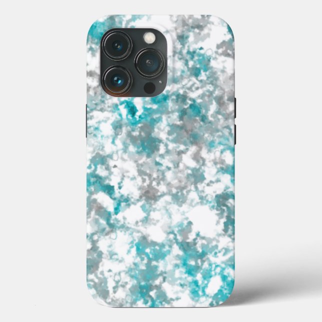 Turquoise gray and white marble texture Case-Mate iPhone case (Back)