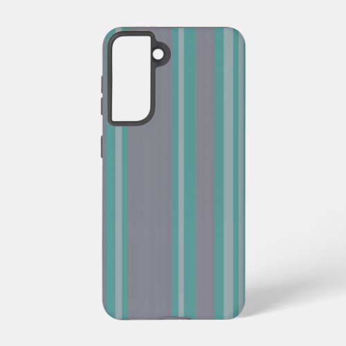Turquoise gray awning stripe pattern samsung galaxy s21 case