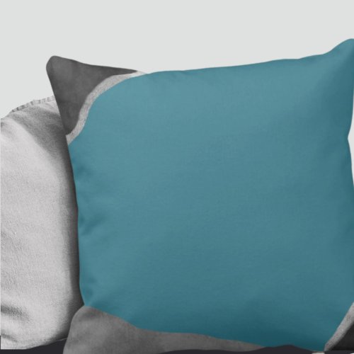 Turquoise Gray  Black Minimalist Abstract Throw Pillow
