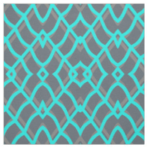 Turquoise & Gray Geometric Fabric