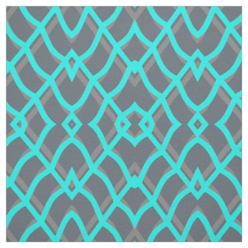 Turquoise & Gray Geometric Fabric