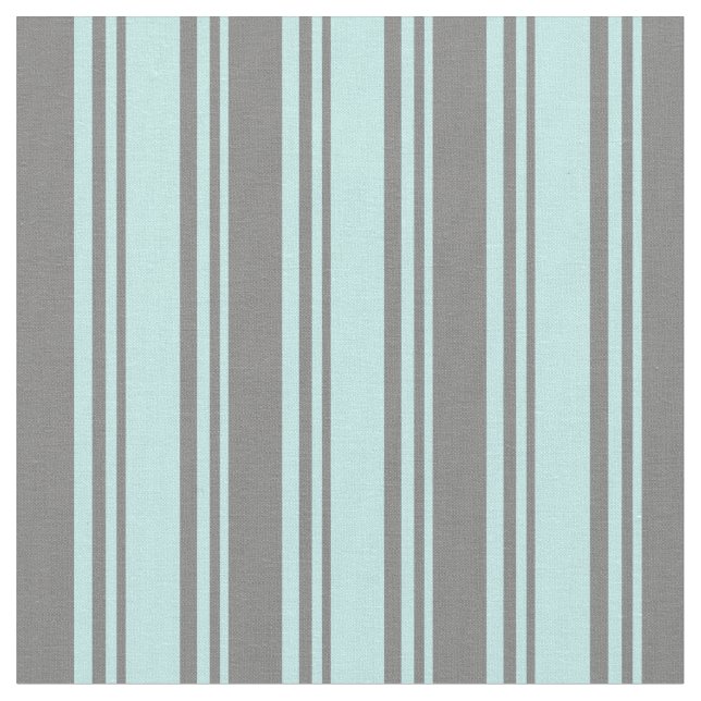 Turquoise & Gray Lined/Striped Pattern Fabric (Close Up)