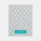 Turquoise & Gray Quatrefoil | Fleece Blanket