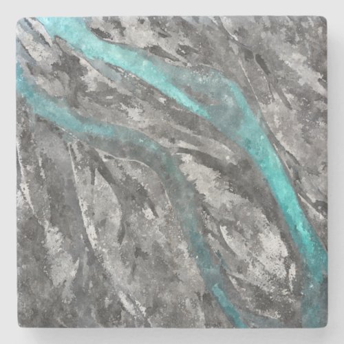 Turquoise  Gray Stone Coasters