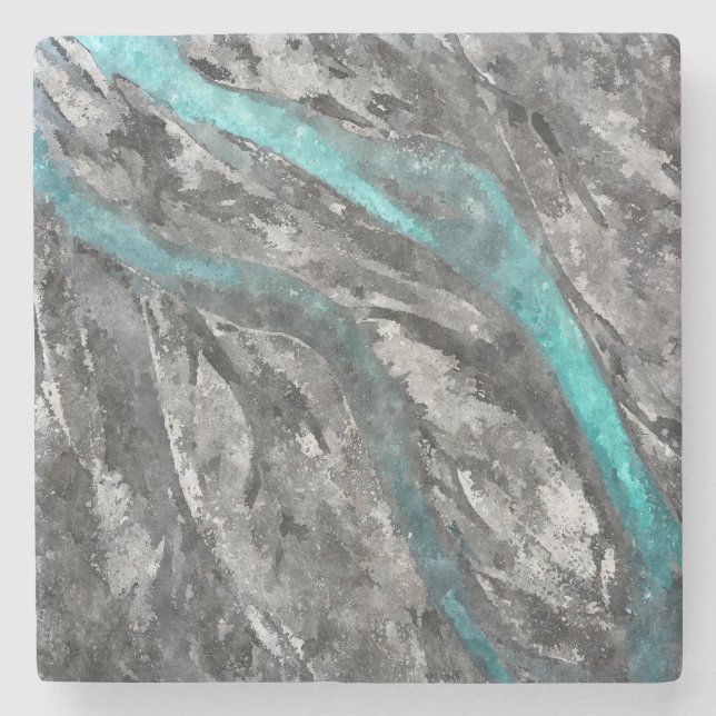 Turquoise & Gray Stone Coasters (Front)