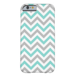 Turquoise, Gray, Wht Large Chevron ZigZag Pattern Barely There iPhone 6 Case