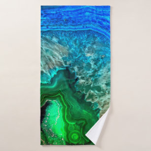 Turquoise Green Agate Mineral Gemstone Bath Towel Set