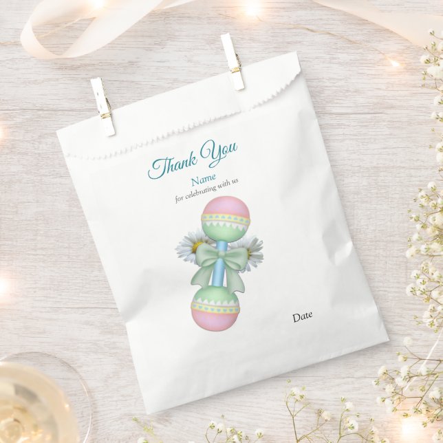 Turquoise Green Blue  Favor Bag (Clipped)